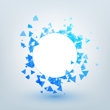 Vector polygonal background. Illustration of abstract shapes with white circle. Background design for banner, poster, flyer.のイラスト素材