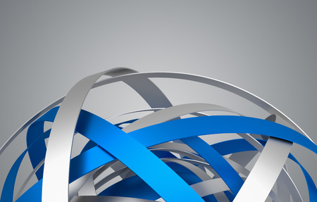 Abstract 3d rendering of sphere with rings in empty space. Futuristic shape. Surreal background.の写真素材