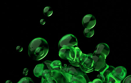 Abstract 3d rendering of chaotic liquid in empty space. Background with dynamic fluid splash. Design element.の写真素材