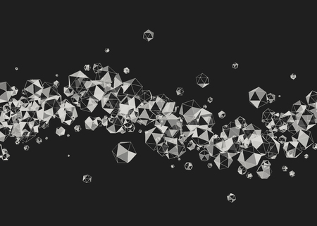 Vector polygonal background. Illustration of abstract background with low poly spheres. Pattern design for banner, poster, flyer.のイラスト素材