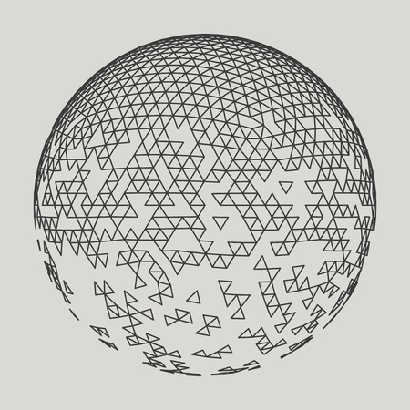 Vector polygonal background. Illustration of abstract background with low poly sphere. Abstract design for banner, poster, flyer.のイラスト素材