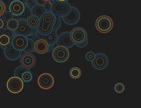 Vector abstract background. Illustration of abstract colored circles. Background design for banner, poster, flyer. Colorful curved lines and circles.のイラスト素材