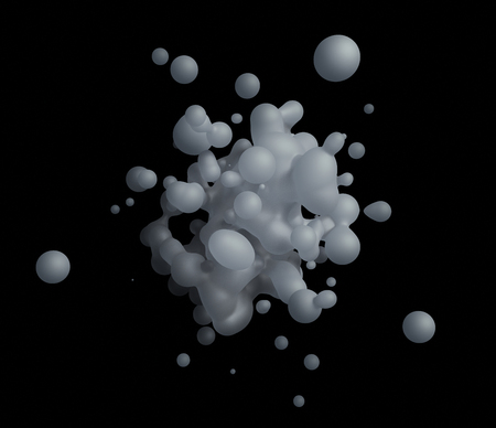 Abstract 3d rendering of chaotic liquid in empty space. Background with dynamic fluid splash. Design element.の写真素材