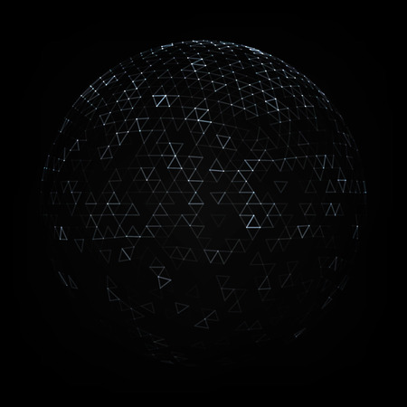 polygonal background. Illustration of abstract background with low poly sphere. Abstract design for  posterのイラスト素材