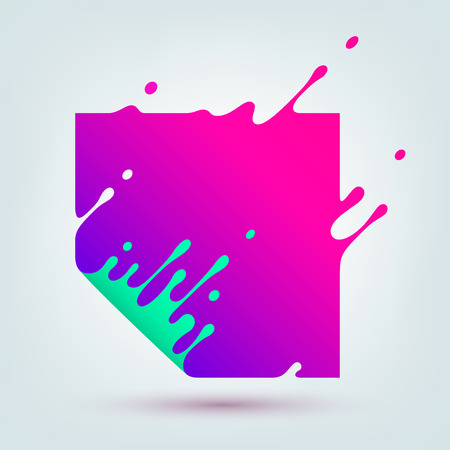 Vector illustration of abstract colored square. Abstract splash, liquid shape. Background for poster, cover, banner, placard. designのイラスト素材