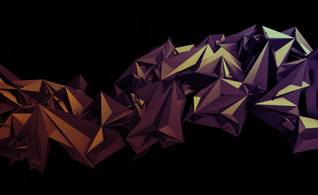 Abstract 3d rendering of triangulated surface. Contemporary background of futuristic polygonal...