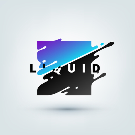 Vector illustration of abstract colored square. Abstract splash, liquid shape. Background for poster, cover, banner, placard. Logo designのイラスト素材