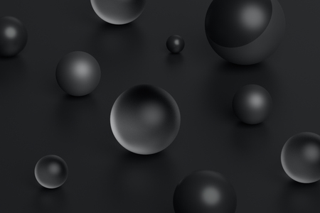 Abstract 3d rendering of geometric shapes. Composition with spheres. Modern background design for poster, cover, branding, banner, placard.の写真素材