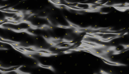 Abstract 3d rendering of smooth surface with ripples. Cloth with waves. Modern background design for poster, cover, branding, banner, placard.の写真素材
