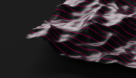 Abstract 3d rendering of smooth surface with ripples, cloth with waves, modern background design for poster, cover, branding, banner, placardの写真素材