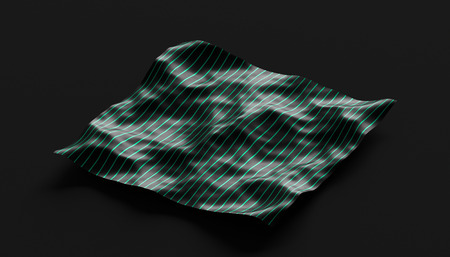 Abstract 3d rendering of smooth surface with ripples, cloth with waves, modern background design for poster, cover, branding, banner, placardの写真素材