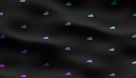 Abstract 3d rendering of heart shapes. Love symbol, modern Valentines day background design for poster, cover, branding, bannerの写真素材