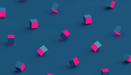 Abstract 3d rendering of geometric shapes. Computer generated minimalistic background with cubes. Modern design for poster, cover, branding, banner, placardの写真素材