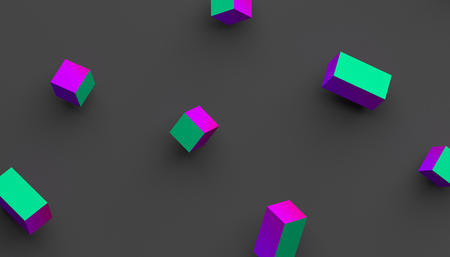 Abstract 3d rendering of geometric shapes. Modern background with simple forms. Minimalistic design with cubes, for poster, cover, branding, banner, placard.の写真素材