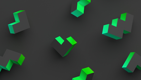 Abstract 3d rendering of geometric shapes. Modern background with simple forms. Minimalistic design for poster, cover, branding, banner, placard.の写真素材