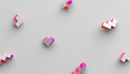 Abstract 3d rendering of geometric shapes. Modern background with simple forms. Minimalistic design for poster, cover, branding, banner, placard.の写真素材