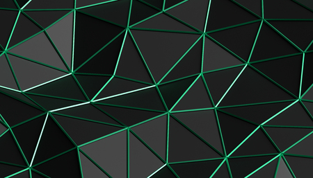 Abstract 3d rendering of triangulated surface. Modern background. Futuristic polygonal shape. Low poly minimalistic design for poster, cover, branding, banner, placard.の写真素材