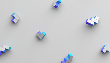 Abstract 3d rendering of geometric shapes. Modern background with simple forms. Minimalistic design for poster, cover, branding, banner, placard.の写真素材