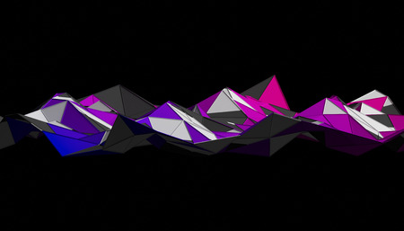 Abstract 3d rendering of triangulated surface. Modern background. Futuristic polygonal shape. Low poly minimalistic design for poster, cover, branding, banner, placard.の写真素材