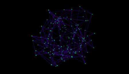 Abstract 3d rendering of network concept. Modern background. Futuristic shape with spheres and...