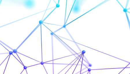 Abstract 3d rendering of network concept. Modern background. Futuristic shape with spheres and lines. Design for poster, cover, branding, banner, placard.の写真素材