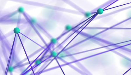 Abstract 3d rendering of network concept. Modern background. Futuristic shape with spheres and lines. Design for poster, cover, branding, banner, placard.の写真素材