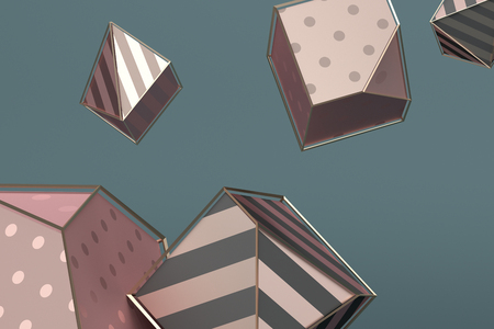 Abstract 3d rendering of geometric shapes. Minimalistic composition. Modern background design for poster, cover, branding, banner, placard.の写真素材