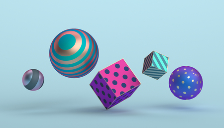 Abstract 3d rendering of geometric shapes. Minimalistic composition. Modern background design for poster, cover, branding, banner, placard.の写真素材