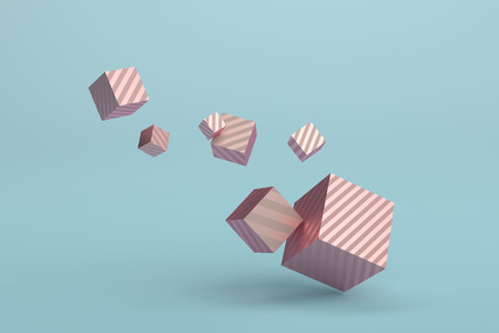 Abstract 3d rendering of geometric shapes. Minimalistic composition. Modern background design for poster, cover, branding, banner, placard.の写真素材