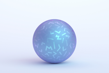 Abstract 3d rendering of geometric shape. Minimalistic composition. Modern background design with sphere for poster, cover, branding, banner, placard.の写真素材