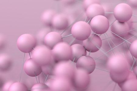 Abstract 3d rendering of modern background with spheres. Futuristic shape, network concept. Design for poster, cover, branding, banner, placardの写真素材