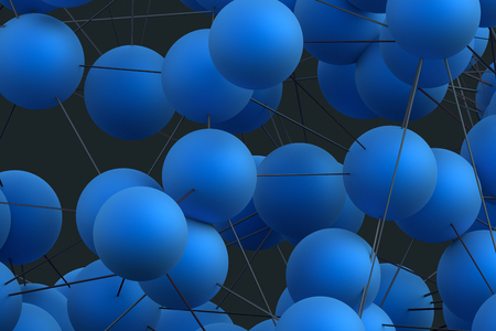 Abstract 3d rendering of modern background with spheres. Futuristic shape, network concept. Design for poster, cover, branding, banner, placardの写真素材