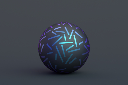 Abstract 3d rendering of geometric shape. Minimalistic composition. Modern background design with sphere for poster, cover, branding, banner, placard.の写真素材