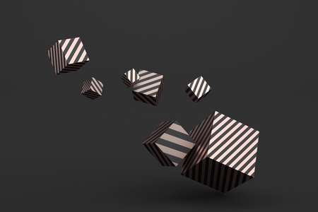 Abstract 3d rendering of geometric shapes. Minimalistic composition. Modern background design for poster, cover, branding, banner, placard.の写真素材