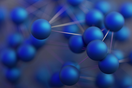 Abstract 3d rendering of modern background with spheres. Futuristic shape, network concept. Design for poster, cover, branding, banner, placardの写真素材