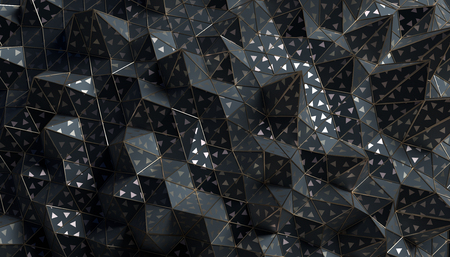 Abstract 3d rendering of geometric surface. Modern polygonal background design for poster, cover, branding, banner, placard.の写真素材