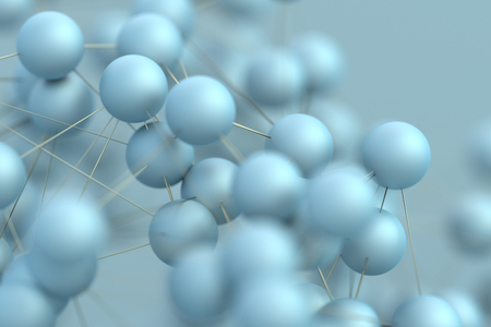 Abstract 3d rendering of modern background with spheres. Futuristic shape, network concept. Design for poster, cover, branding, banner, placardの写真素材