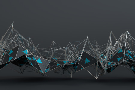 Abstract 3d rendering of geometric surface. Modern polygonal background design for poster, cover,...
