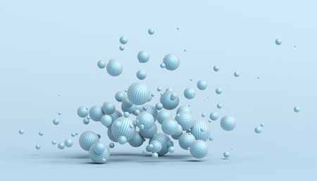 Abstract 3d rendering of geometric shapes. Modern composition. Background design with spheres for poster, cover, branding, banner, placard.の写真素材