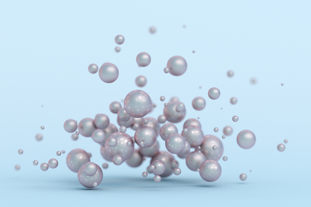 Abstract 3d rendering of geometric shapes. Modern composition. Background design with spheres for poster, cover, branding, banner, placard.の写真素材