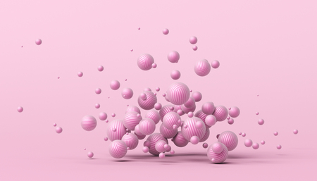 Abstract 3d rendering of geometric shapes. Modern composition. Background design with spheres for poster, cover, branding, banner, placard.の写真素材