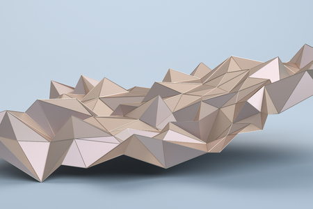 Abstract 3d rendering of geometric surface. Modern polygonal background design for poster, cover, branding, banner, placard.の写真素材