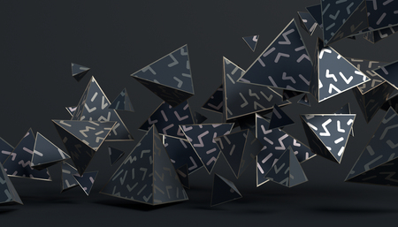 Abstract 3d rendering of geometric shapes. Modern polygonal background design for poster, cover, branding, banner, placard.の写真素材