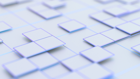Abstract 3d rendering of geometric shapes. Composition with squares. Futuristic surface design. Modern background for poster, cover, branding, banner, placard.の写真素材