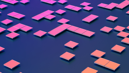 Abstract 3d rendering of geometric shapes. Composition with squares. Futuristic surface design....