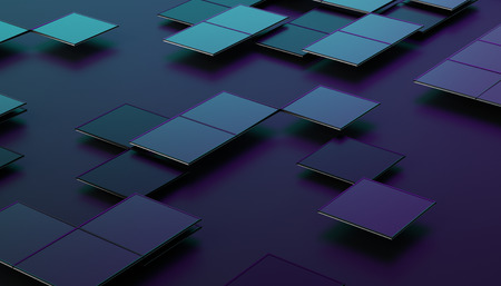 Abstract 3d rendering of geometric shapes. Composition with squares. Futuristic surface design. Modern background for poster, cover, branding, banner, placard.の写真素材