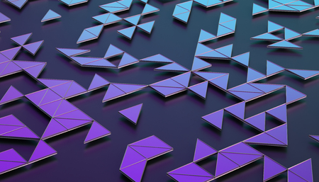 Abstract 3d rendering of geometric surface. Composition with triangles. Futuristic modern background...
