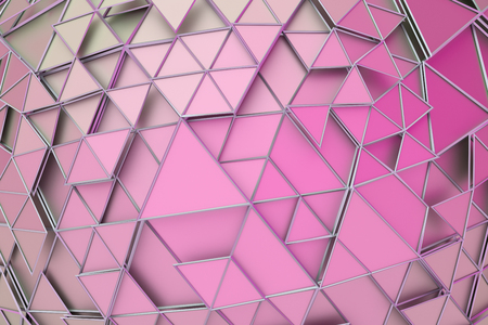 Abstract 3d rendering of geometric surface. Composition with triangles. Futuristic modern background design for poster, cover, branding, banner, placard.の写真素材