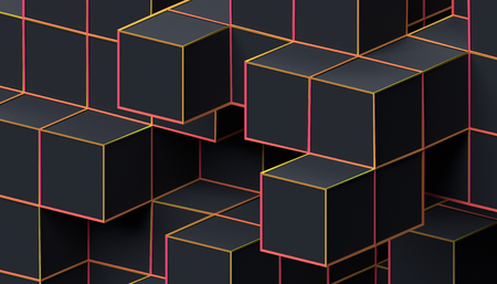 Abstract 3d rendering of a modern geometric background. Minimalistic design for poster, cover, branding, banner, placard.の写真素材