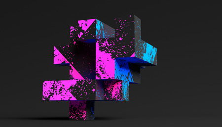 Abstract 3d rendering of a modern geometric background. Minimalistic design for poster, cover, branding, banner, placard.の写真素材